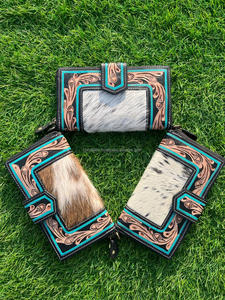 กระเป๋าสตางค์ผู้หญิงหนังวัวแท้ผมเครื่องมือใหม่แบบตะวันตกกระเป๋าสตางค์ที่ใส่บัตรหนังแท้ขายดี - Product Image 4