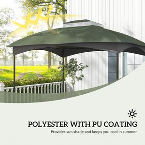 Cubierta de Repuesto para Gazebo de Dos Niveles, Verde, 10 x 12, con Orificios de Drenaje, Comodidad y Estilo para Exteriores - Product Image 4