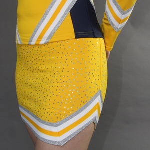 Ensembles d'uniformes de cheerleading personnalisés de haute qualité pour adultes, femmes, en spandex/polyester, imprimés par transfert thermique, respirants - Product Image 4
