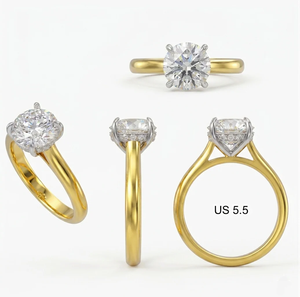 2.2 CT 18k Gold Plated Lab Grown Round Diamond Engagement Wedding Gift <b>Ring</b> - Product Image 1