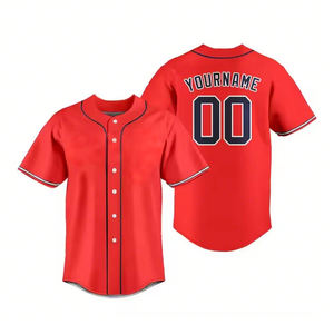 ชุดกีฬาเบสบอล โพลีเอสเตอร์ 100% ป้องกันแบคทีเรีย ระบายอากาศ แห้งเร็ว ไซส์ใหญ่ ชุดเซ็ต พิมพ์ลายชื่อทีมด้านหน้าด้วยเทคนิคฮีททรานเฟอร์ - Product Image 4