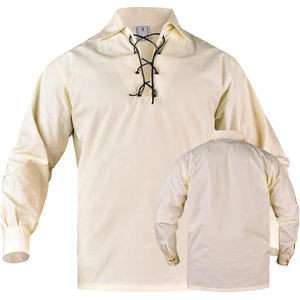 Chemise Jacobite OEM ODM pour hommes, chemise écossaise Ghillie Kilt à manches longues, chemise médiévale Renaissance Pirate à lacets - Product Image 1