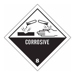 Brady Corrosive 8 Hazardous Material Shipping <b>Labels</b> Durable Glossy PVC for Chemical Transport - Product Image 2