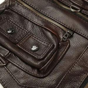 Nuevo Precio al por Mayor, Chaleco de Cuero de Alta Calidad, Chaleco de Motociclista de Cuero para Hombre - Product Image 6