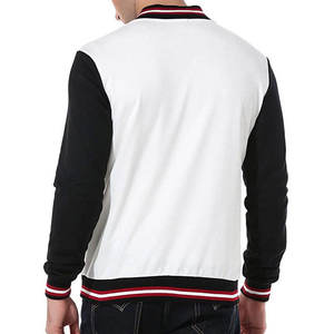 Men's Premium Letterman Jacket Varsity Style <b>Covered</b> <b>Button</b> Closure Knit Trim Breathable Quick Dry Polyester/Cotton Casual - Product Image 4