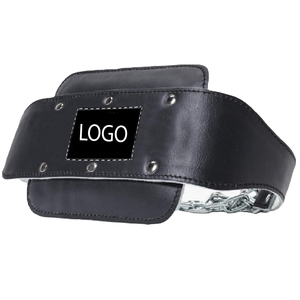 Wholesale Heavy Weight Gym Fitness Trainer Genuine Leather Dip <b>Belt</b> With Chain And Padding Custom Fit Weightlifting Dip <b>Belt</b> - Product Image 5
