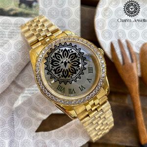 PISIN Montre automatique de luxe pour homme en or 41 mm avec verre saphir, lunette sertie de diamants, analogique, mécanique, fermoir pliant - Product Image 5