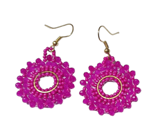 Pendientes de Aro Bohemios Ecológicos Chapados en Oro con Bolas de Tela Coloridas y Cuentas para Mujer, Joyería de Moda para Compromiso - Product Image 4