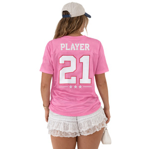 Producción en Masa de Camisetas Clásicas de Fútbol Americano de Malla Rosa Oversize con Estampado Personalizado, Hombros Caídos, Estilo Casual para Festivales Blokette - Product Image 2