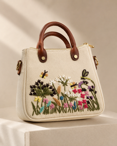 Sac à bandoulière Hobo en toile brodée de sequins avec poignée en cuir véritable, fermeture éclair, pour femme, usage quotidien - Product Image 3