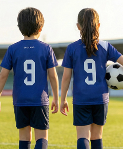 Ensemble maillot et short de football pour enfants, personnalisable par sublimation, respirant, anti-transpiration, antibactérien, 100 % polyester, uniforme d'équipe pour jeunes - Product Image 3