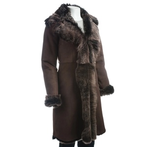 Abrigo de Piel de Oveja Auténtica, Suave y Esponjoso, con Cuello y Puños de Piel de Cordero de Lujo Personalizados, Chaqueta de Cuero Genuino para Mujer, Primavera-Otoño - Product Image 5