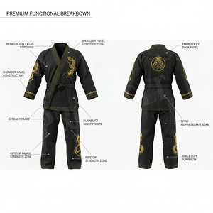 Uniforme de Artes Marciales Personalizado al por Mayor a Precio Económico, Bordado a Mano, Personalizado para Karate, Taekwondo, Uniforme de Entrenamiento - Product Image 2