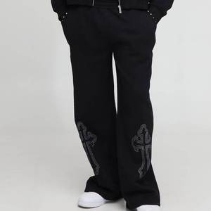 Jogging Suit Plain <b>Oversized</b> Unisex Sports Tracksuit Baggy <b>Sweatpants</b> and Hoodie Set Men tracksuit for man 100% cotton - Product Image 5
