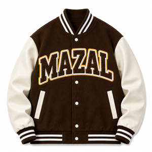 Blouson universitaire personnalisé en polyester satiné avec broderie en relief pour les détaillants de vêtements, production en gros, streetwear, livraisons en vrac - Product Image 4
