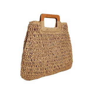 Bolso de paja marroquí con asa superior hecho a mano, bolsas de playa de macramé de ganchillo, directo del proveedor indio - Product Image 1