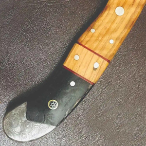 Cuchillo de Chef Burraq OEM/ODM, Hecho a Mano, de Acero de Damasco Industrial, Multifuncional, con Patrón de Gota de Lluvia, Funda de Cuero - Product Image 6