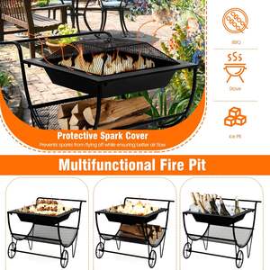 Modern Steel <b>Fire</b> Pit Outdoor Design Garden Heating Patio Atmosphere Evening Gathering Natural <b>Gas</b> Fuel Freestanding 9999 BTU - Product Image 2