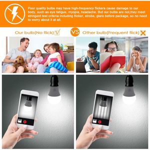 Confezione da 12 lampadine LED A19, equivalente a 100 Watt, 5000K, luce bianca diurna, senza sfarfallio, base a vite media E26, 1100 lumen, non dimmerabili - Product Image 3