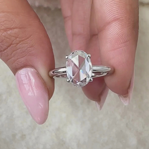 Anillo de Diamante Solitario con Corte Ovalado en Rosa, 1.55 Quilates, Cultivado en Laboratorio, Anillo de Compromiso y Boda, Joyería, Anillo de Eternidad en Vermeil de 14k - Product Image 2