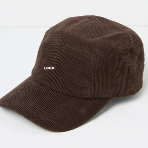 Gorra de Béisbol de 5 Paneles de Pana Marrón, Unisex, Casual, con Logotipo Bordado, Ajustable, para Adultos, Color Sólido, para las Cuatro Estaciones - Product Image 1