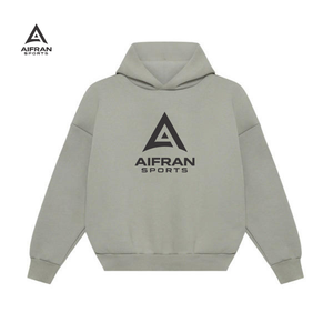 Sweat à capuche AIFRAN en molleton bouclette français de qualité supérieure, coupe ample personnalisée, épaules tombantes, sans cordon, unisexe, streetwear de haute qualité - Product Image 1