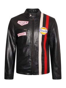 Men Racing Style Black Genuine Leather <b>Jacket</b> Vintage Motorcycle <b>Biker</b> <b>Jacket</b> - Product Image 1