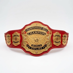 Premium PU Leather Victory <b>Belt</b> with Ornate Gold <b>Tone</b> Plates for Martial Arts, Wrestling, Sports Events and Championship Award - Product Image 3
