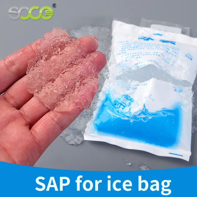 SOCO SAP 원료 화학 재료 젤 아이스 팩 슈퍼 흡수성 폴리머 냉장고 마약 배달