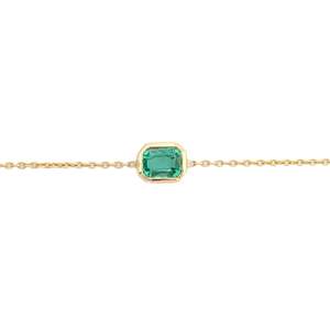 สร้อยข้อมือโซ่ทองคำ 14K ประดับมรกตและเพชร - สร้อยข้อมือเสน่ห์แสนโรแมนติกสำหรับลูกสาว - Product Image 2