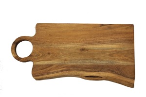 Tabla de cortar rectangular de madera con mango, tabla de cortar de cocina con vetas de madera natural - Product Image 3