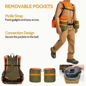 Chaleco Táctico de Caza TRIBON SPORTS, Color Naranja Bronceado, Nailon, Sistema MOLLE, 5 Ranuras, Ligero, para Actividades al Aire Libre, con Tirantes Ajustables - Product Image 4