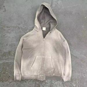 Sweat à capuche noir pour homme, effet délavé, qualité supérieure, coton et polyester épais, aspect vieilli, prix usine de gros - Product Image 4