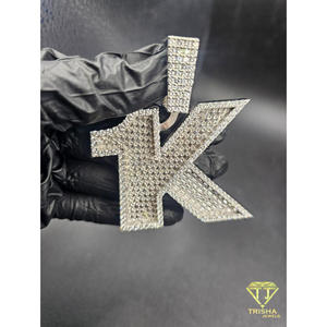 Moissanite Diamond K Letter <b>Pendant</b> Iced Out Necklace Hip Hop Jewelry Custom <b>Initial</b> Bling Chain Luxury Gift - Product Image 6