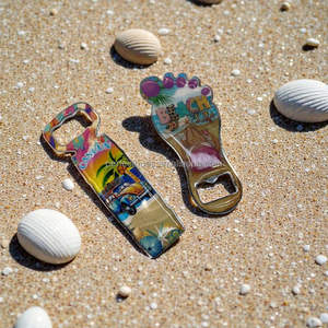 Ouvre-bouteille magnétique en métal en forme de pied avec logo personnalisé, écologique, motifs d'animaux marins - Product Image 6