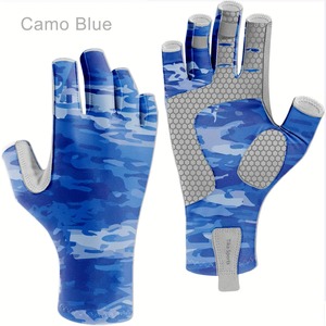 Gants de pêche sans doigts isolés UPF 50, protection UV, fermeture auto-agrippante, légers, extensibles, unisexes, toutes saisons, pour la pêche - Product Image 3