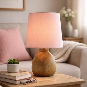 Rattan <b>Table</b> Lamp Cream Drum Shade Decorative <b>Bedside</b> Floor Lamp for Living Room Hotel - Product Image 5