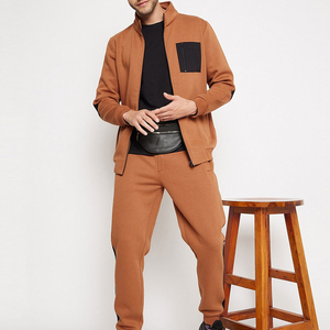 Conjunto Deportivo para Hombre de Color Sólido, con Cierre de Media Cremallera, Pantalones Largos y Bolsillos Laterales, para Otoño - Product Image 4