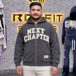 Unisex Custom <b>Zip</b> <b>Hoodie</b> Graphic Applique Long Sleeve Kangaroo <b>Pocket</b> Casual Streetwear Sweatshirt Relaxed Fit Fleece Top OEM - Product Image 1