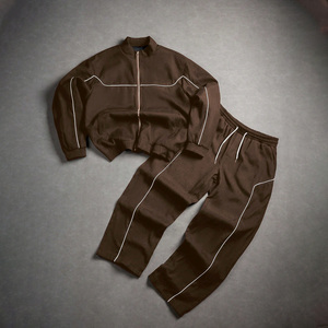 Custom Hooded Windbreaker Sweatsuit <b>Tracksuit</b> Set Streetwear Acid Wash Printed Wholesale Supply - Product Image 4