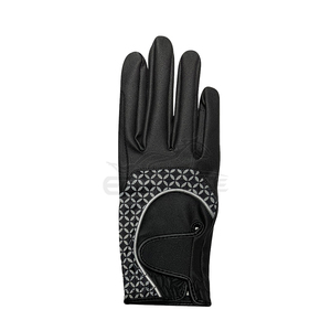 Gants d'équitation en cuir avec logo personnalisé, antidérapants, noirs, améliorant la prise de rênes, design personnalisé, gants d'équitation performants - Product Image 2