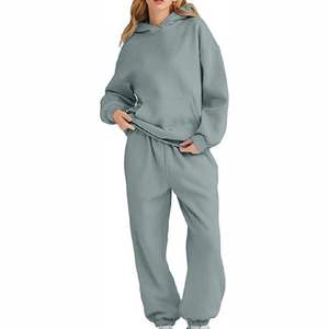 Chándal Deportivo para Mujer, Nuevo Diseño, Transpirable, 100% Algodón, Forro Polar Térmico para Invierno, con Logotipo Estampado y Franja Lateral, Venta al Por Mayor - Product Image 5