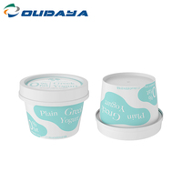 220ml 7,4 oz personalización plástico IML impresión inyección contenedor yogur helado fruta puré taza con tapa cuchara