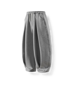 Men's Wide Leg Sweatpants <b>Elastic</b> Waist Drawstring Cotton Casual Pockets Lightweight Autumn Vintage Style Flat Front - Product Image 2