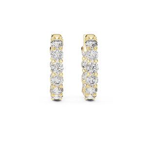 Boucles d'oreilles en or blanc 14 carats avec diamants de laboratoire ronds pour femmes |   Vêtements de soirée |   Nouveau diamant cultivé - Product Image 6