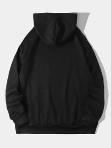 Oversized <b>Black</b> Hoodie <b>Men's</b> Y2K Streetwear Rhinestone Lightning Graphic <b>Sweatshirt</b> Wholesale Manufacturer - Product Image 2