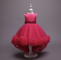 Robe de princesse élégante OEM pour filles, robe de soirée décontractée en tulle à fleurs, longueur genou, pour mariage et anniversaire d'enfants