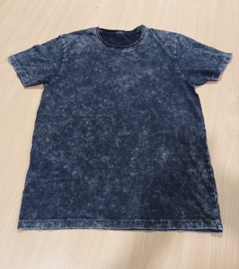 Camisetas de algodón peinado 220 GSM lavadas con ácido vintage unisex, estilo informal para hombres de peso pesado en variedad de colores, cantidad al por mayor - Product Image 2