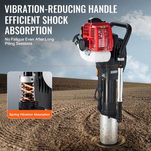 Aplicador de postes tipo T portátil a gasolina de 52cc con motor de 2 tiempos, martillo para clavos de cerca de 1300W, para 3 postes, para maquinaria agrícola - Product Image 5