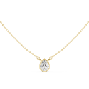 Delicado Collar Minimalista de Oro de 14 Quilates con Colgante de Diamante en Forma de Pera con Engaste de Bisel, Elegante Joya Solitaria, Idea de Regalo para Aniversario de Bodas - Product Image 3